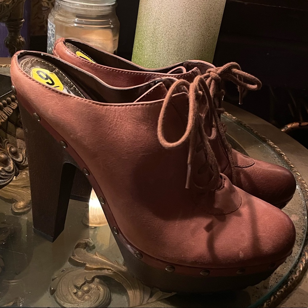 Sam Edelman High Heel Studded Lace Up Mules